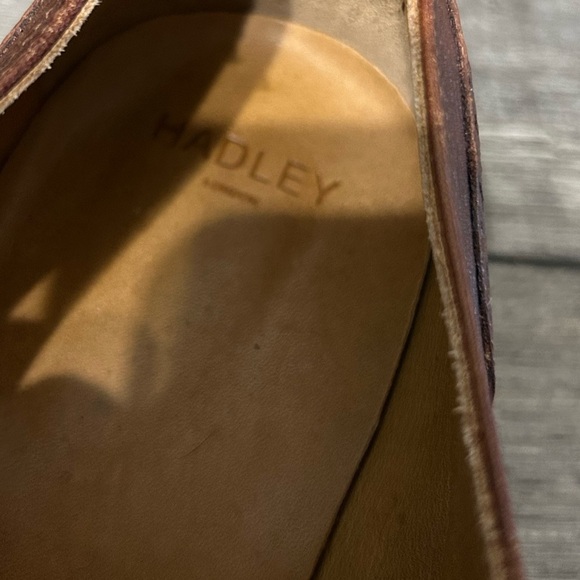 Hadley London Shoes Size 11 Semi Brogue Oxfords Soft Brown Leather Laces Mens - Picture 8 of 8